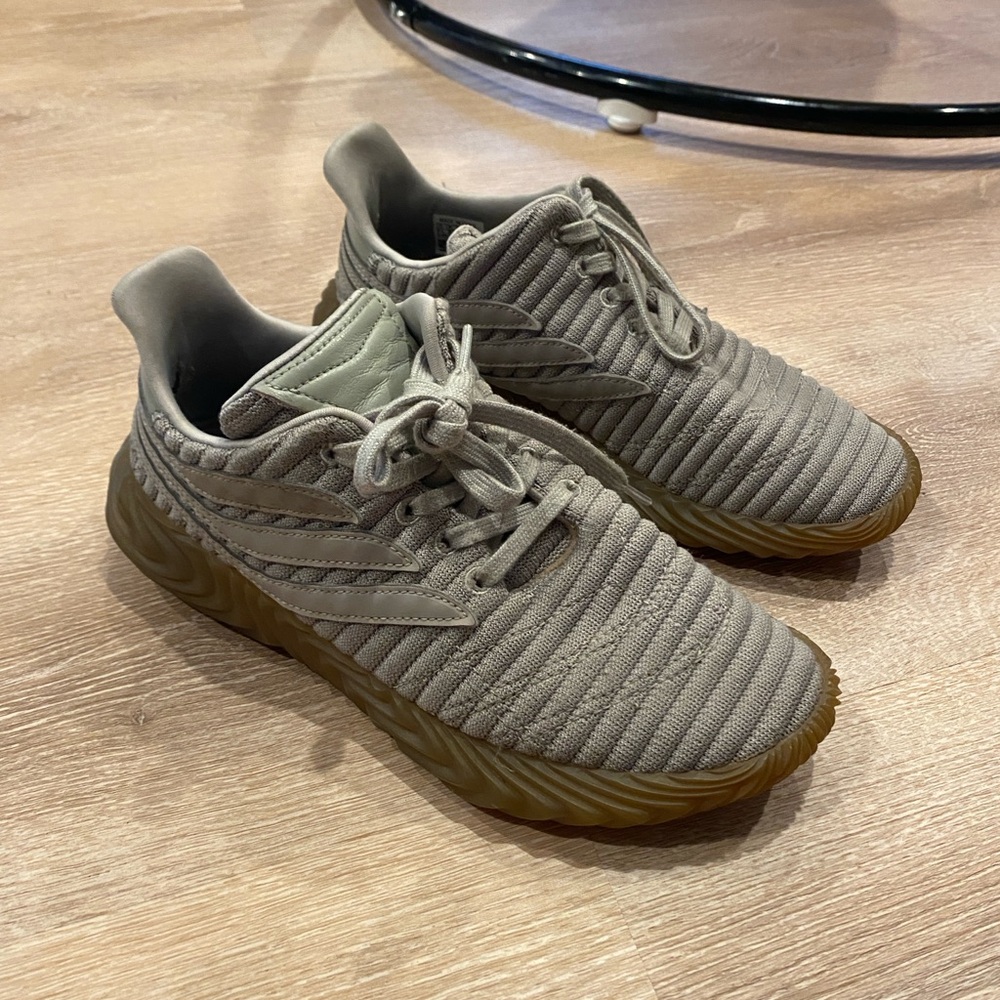 Gray Adidas Sobakov Sneakers with Gum Sole
